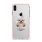 Shih Tzu Personalised Apple iPhone Xs Max Impact Case Pink Edge on Silver Phone