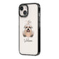 Shih Tzu Personalised iPhone 14 Black Impact Case Side Angle on Silver phone