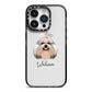 Shih Tzu Personalised iPhone 14 Pro Black Impact Case on Silver phone