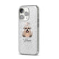 Shih Tzu Personalised iPhone 14 Pro Glitter Tough Case Silver Angled Image