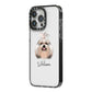 Shih Tzu Personalised iPhone 14 Pro Max Black Impact Case Side Angle on Silver phone
