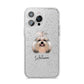 Shih Tzu Personalised iPhone 14 Pro Max Glitter Tough Case Silver