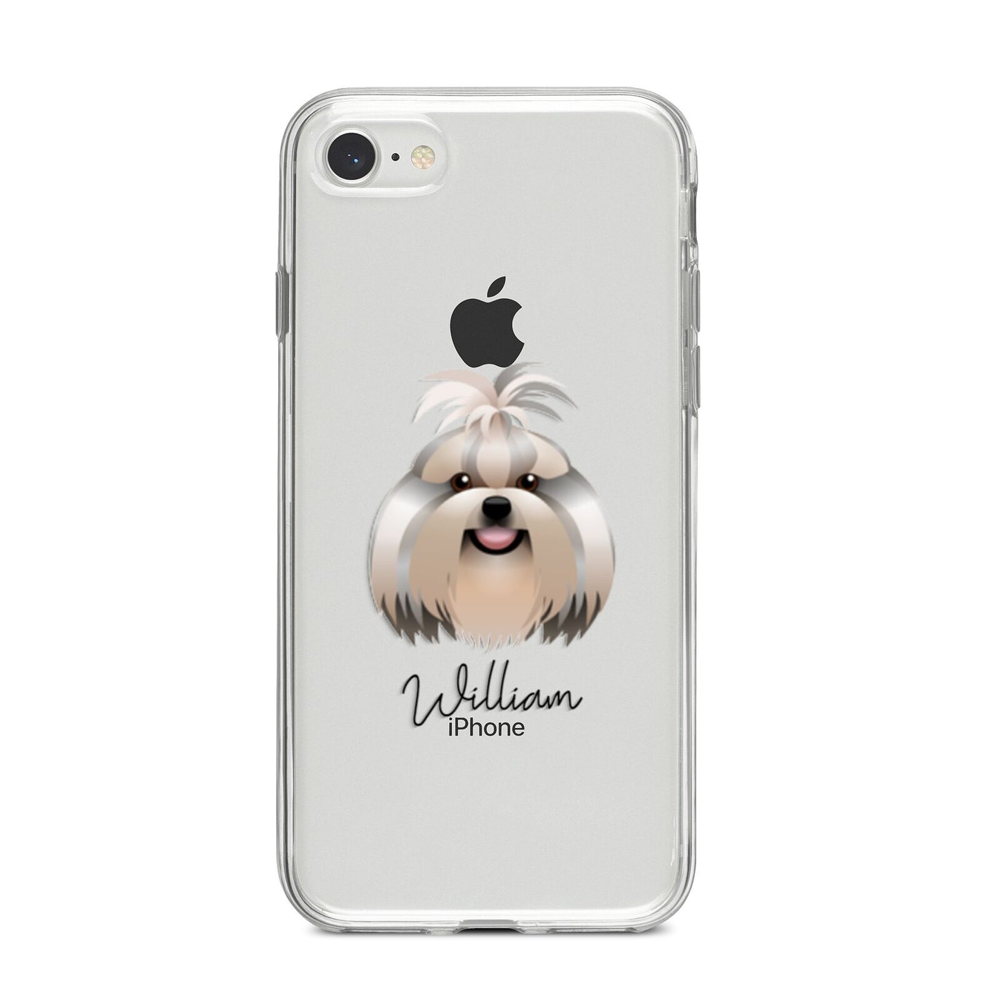 Shih Tzu Personalised iPhone 8 Bumper Case on Silver iPhone