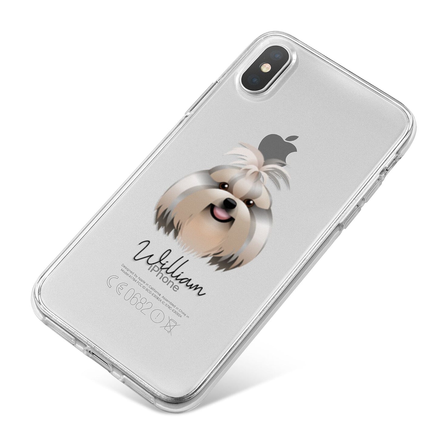 Shih Tzu Personalised iPhone X Bumper Case on Silver iPhone