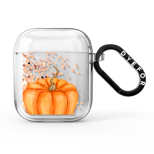 Shimmery Pumpkins AirPods Clear Case