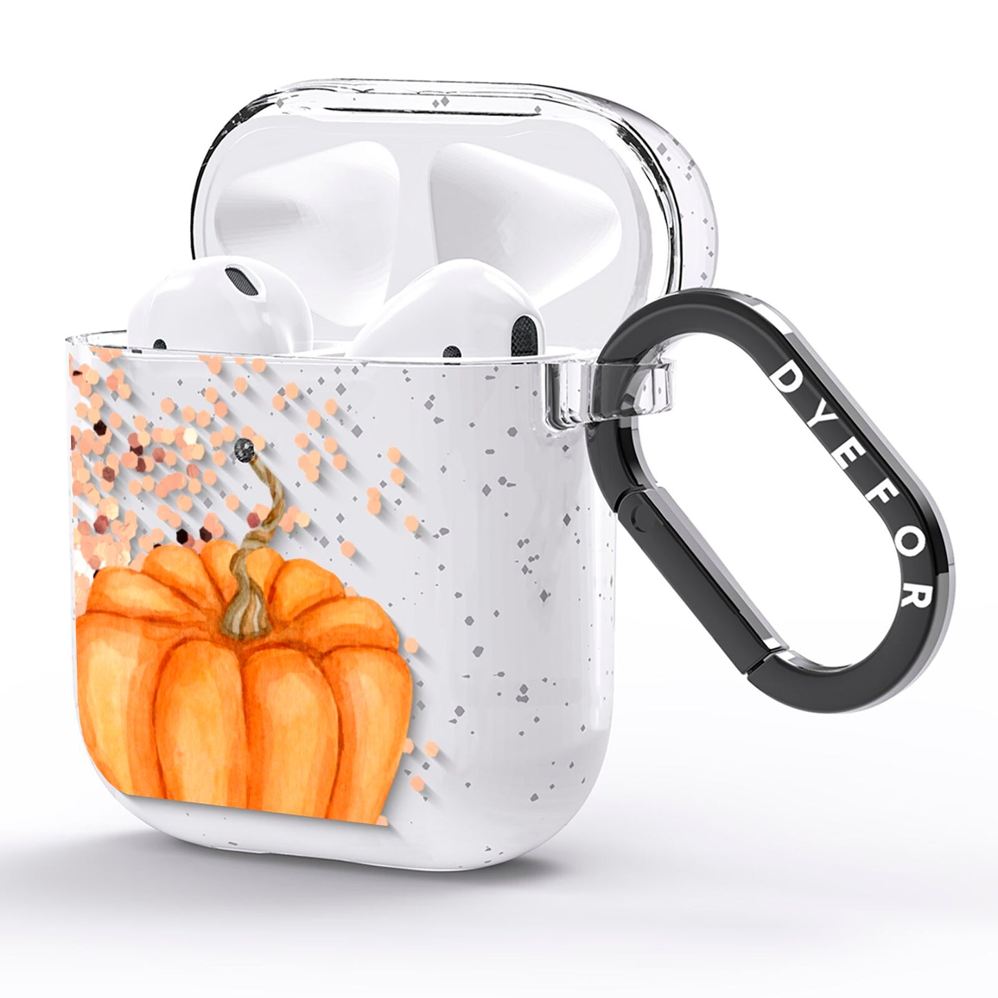 Shimmery Pumpkins AirPods Glitter Case Side Image