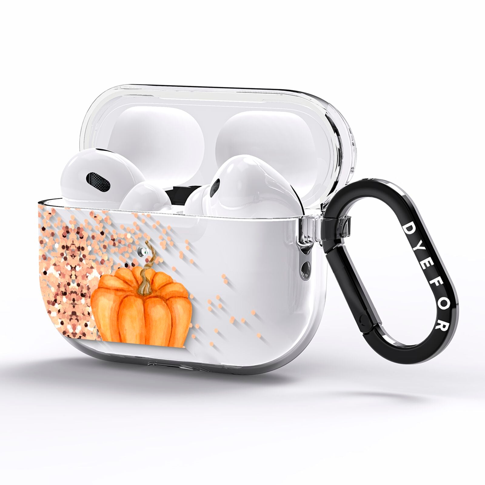 Shimmery Pumpkins AirPods Pro Clear Case Side Image