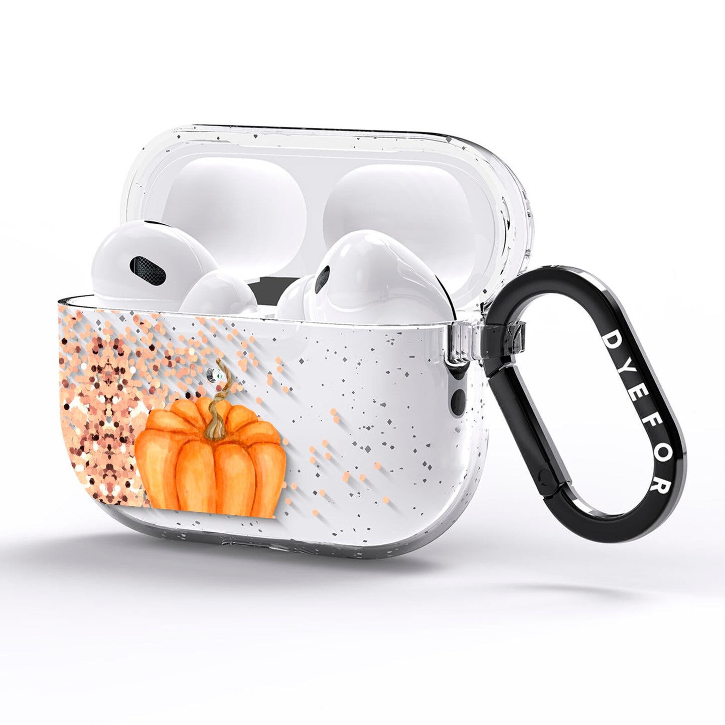 Shimmery Pumpkins AirPods Pro Glitter Case Side Image