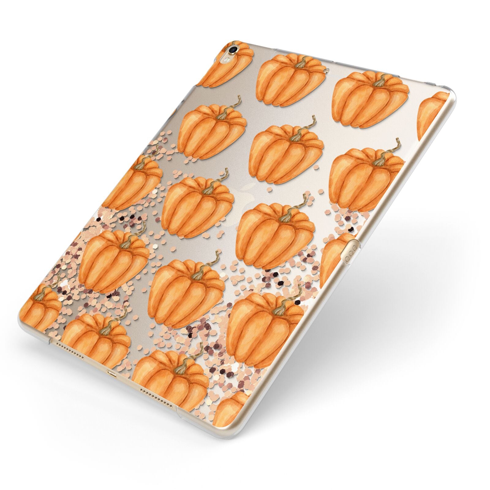 Shimmery Pumpkins Apple iPad Case on Gold iPad Side View