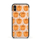 Shimmery Pumpkins Apple iPhone Xs Impact Case Black Edge on Gold Phone