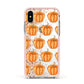 Shimmery Pumpkins Apple iPhone Xs Impact Case Pink Edge on Silver Phone