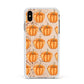 Shimmery Pumpkins Apple iPhone Xs Max Impact Case White Edge on Gold Phone