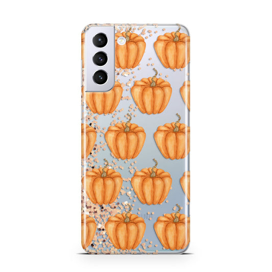 Shimmery Pumpkins Samsung S21 Plus Phone Case