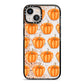 Shimmery Pumpkins iPhone 13 Black Impact Case on Silver phone