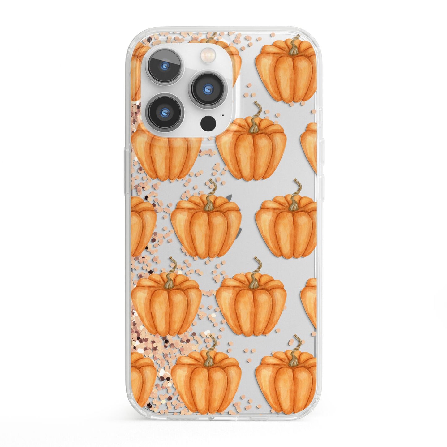 Shimmery Pumpkins iPhone 13 Pro Clear Bumper Case