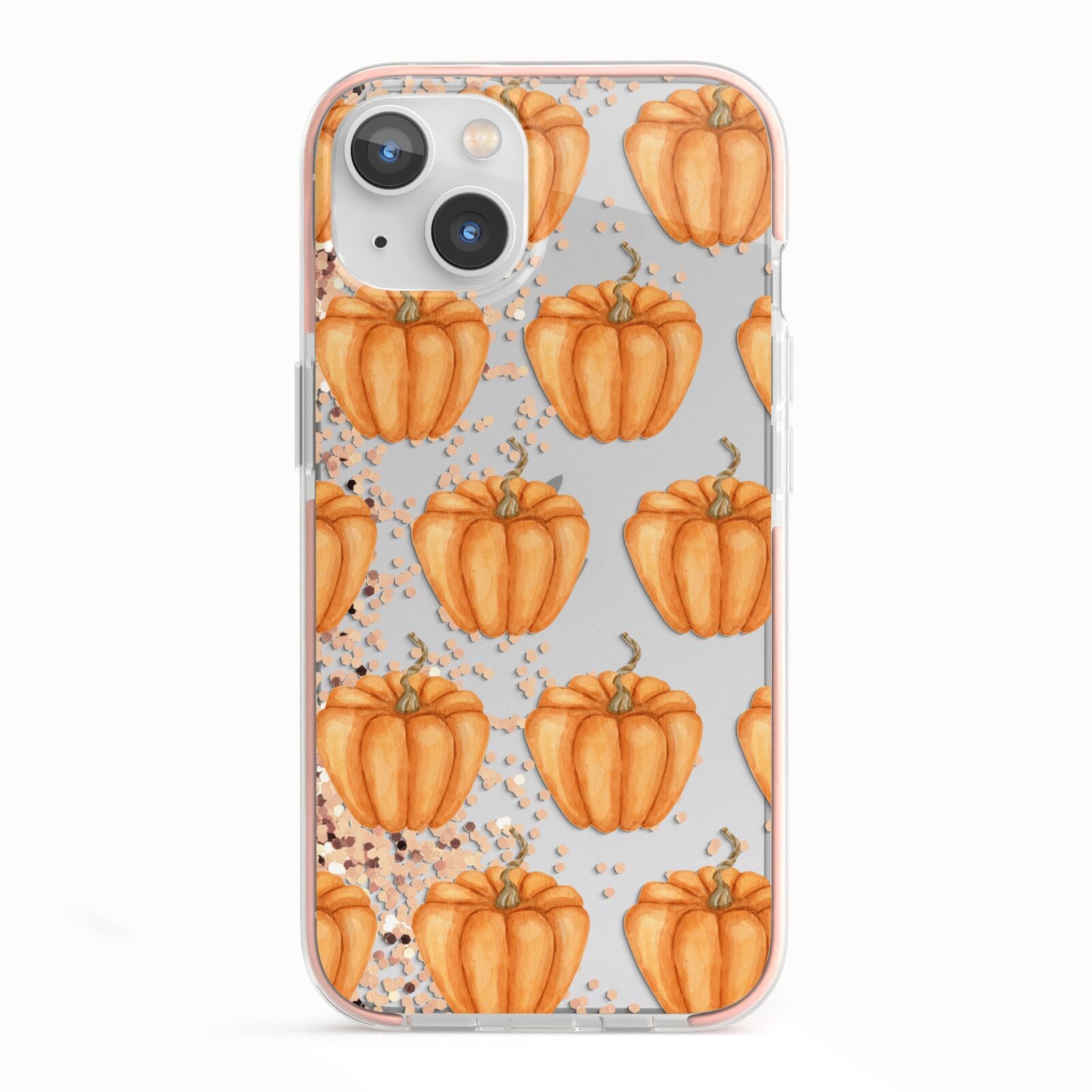 Shimmery Pumpkins iPhone 13 TPU Impact Case with Pink Edges