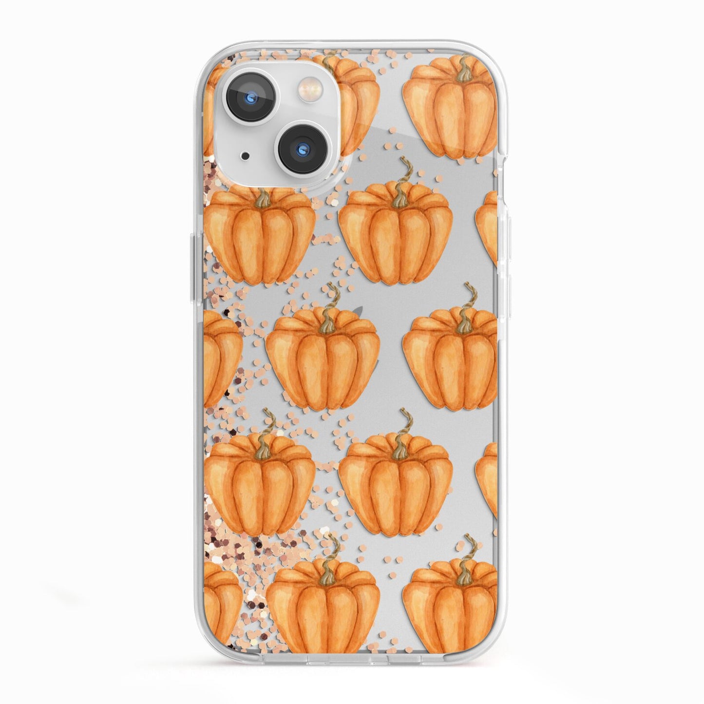 Shimmery Pumpkins iPhone 13 TPU Impact Case with White Edges