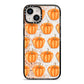 Shimmery Pumpkins iPhone 14 Black Impact Case on Silver phone