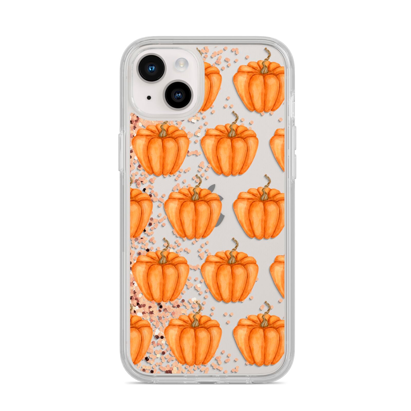 Shimmery Pumpkins iPhone 14 Plus Clear Tough Case Starlight
