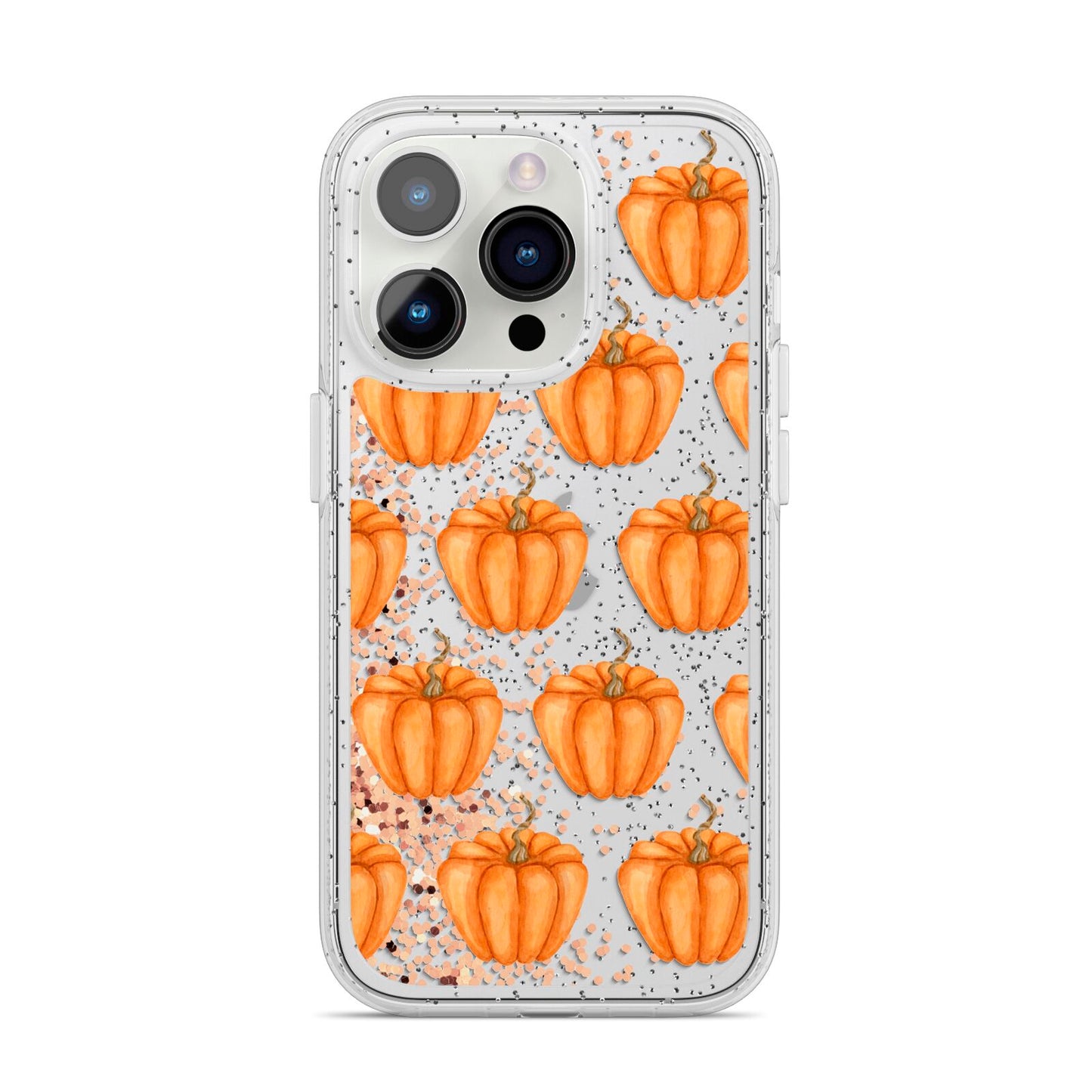 Shimmery Pumpkins iPhone 14 Pro Glitter Tough Case Silver
