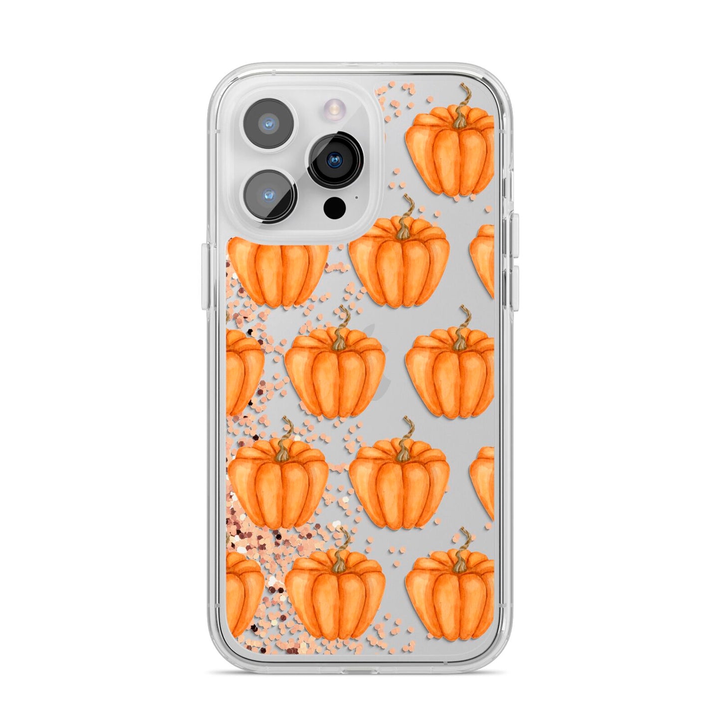 Shimmery Pumpkins iPhone 14 Pro Max Clear Tough Case Silver