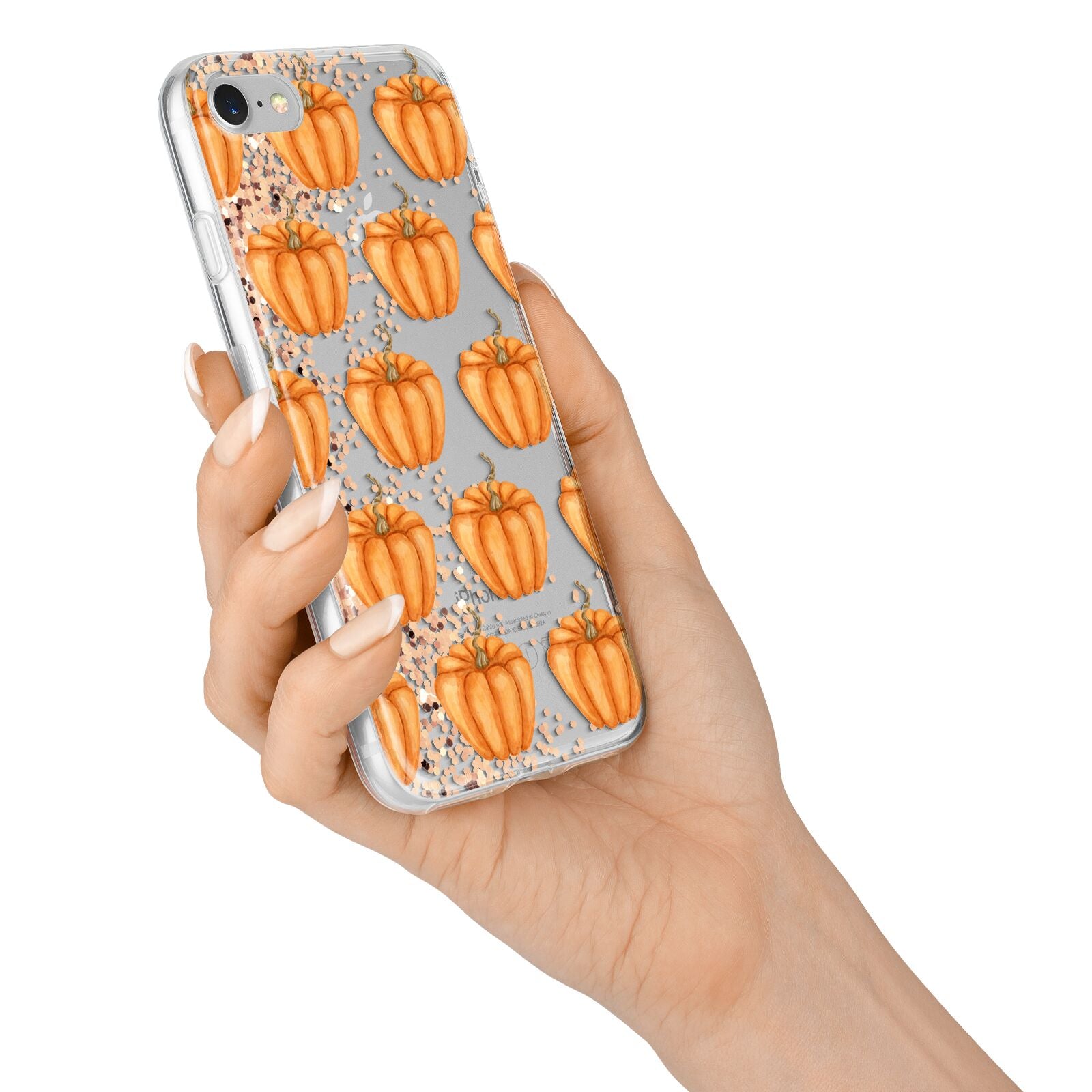 Shimmery Pumpkins iPhone 7 Bumper Case on Silver iPhone Alternative Image