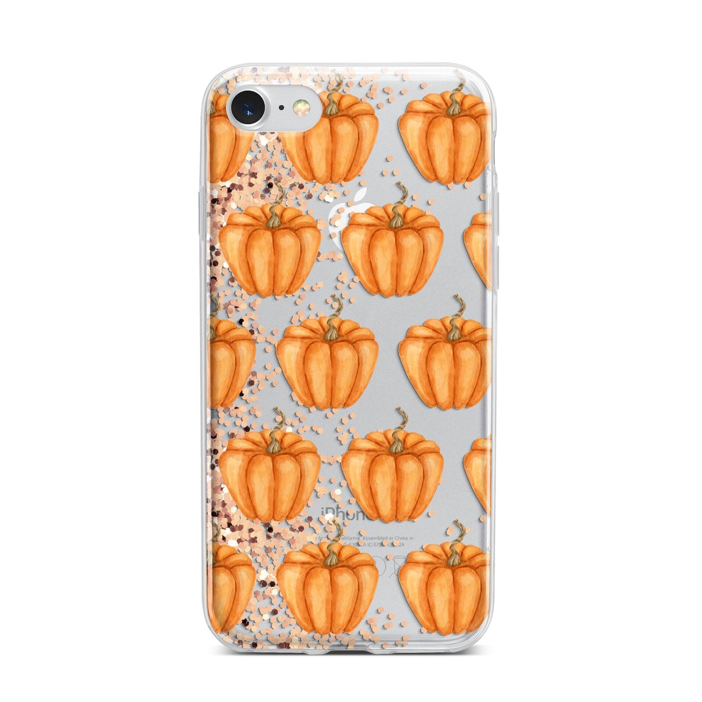 Shimmery Pumpkins iPhone 7 Bumper Case on Silver iPhone