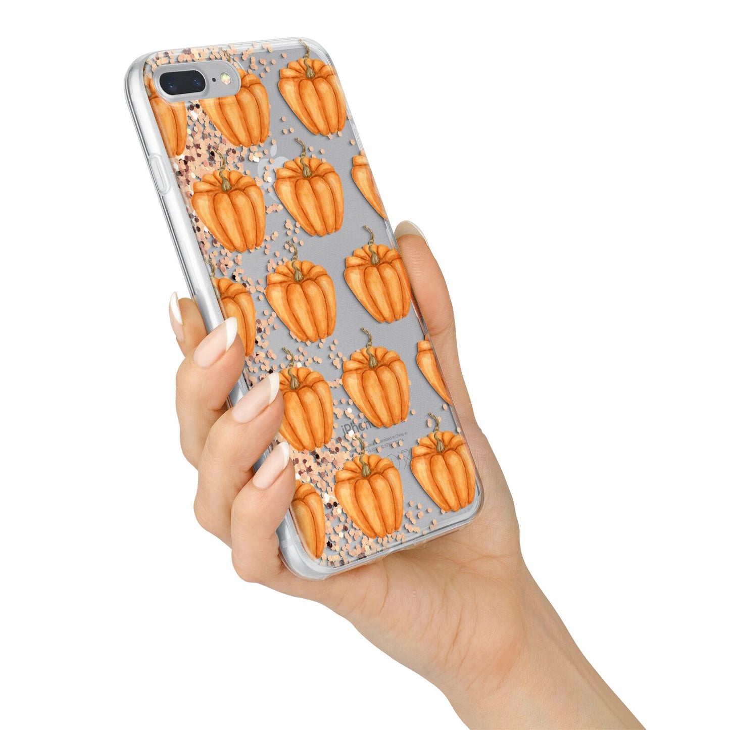 Shimmery Pumpkins iPhone 7 Plus Bumper Case on Silver iPhone Alternative Image