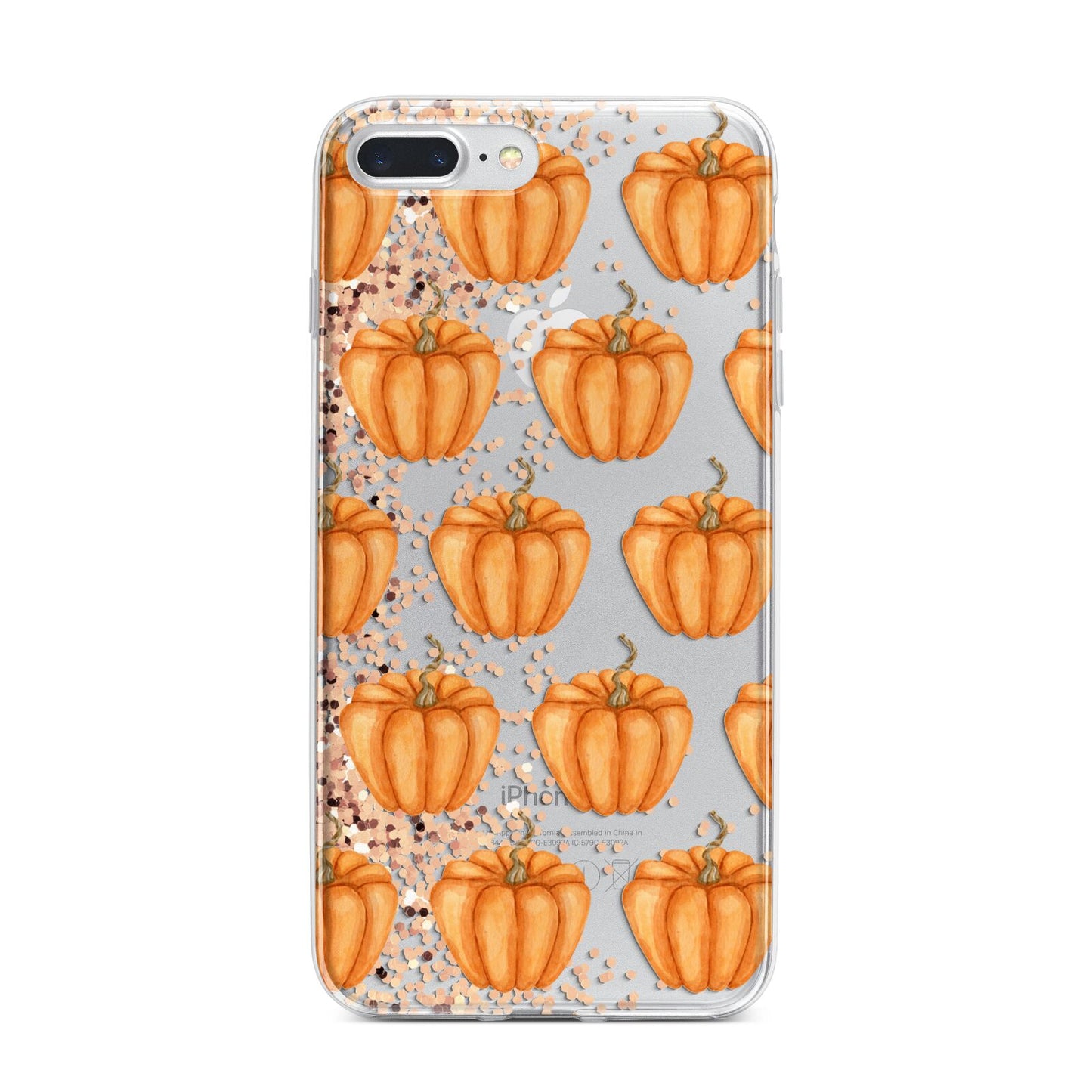 Shimmery Pumpkins iPhone 7 Plus Bumper Case on Silver iPhone