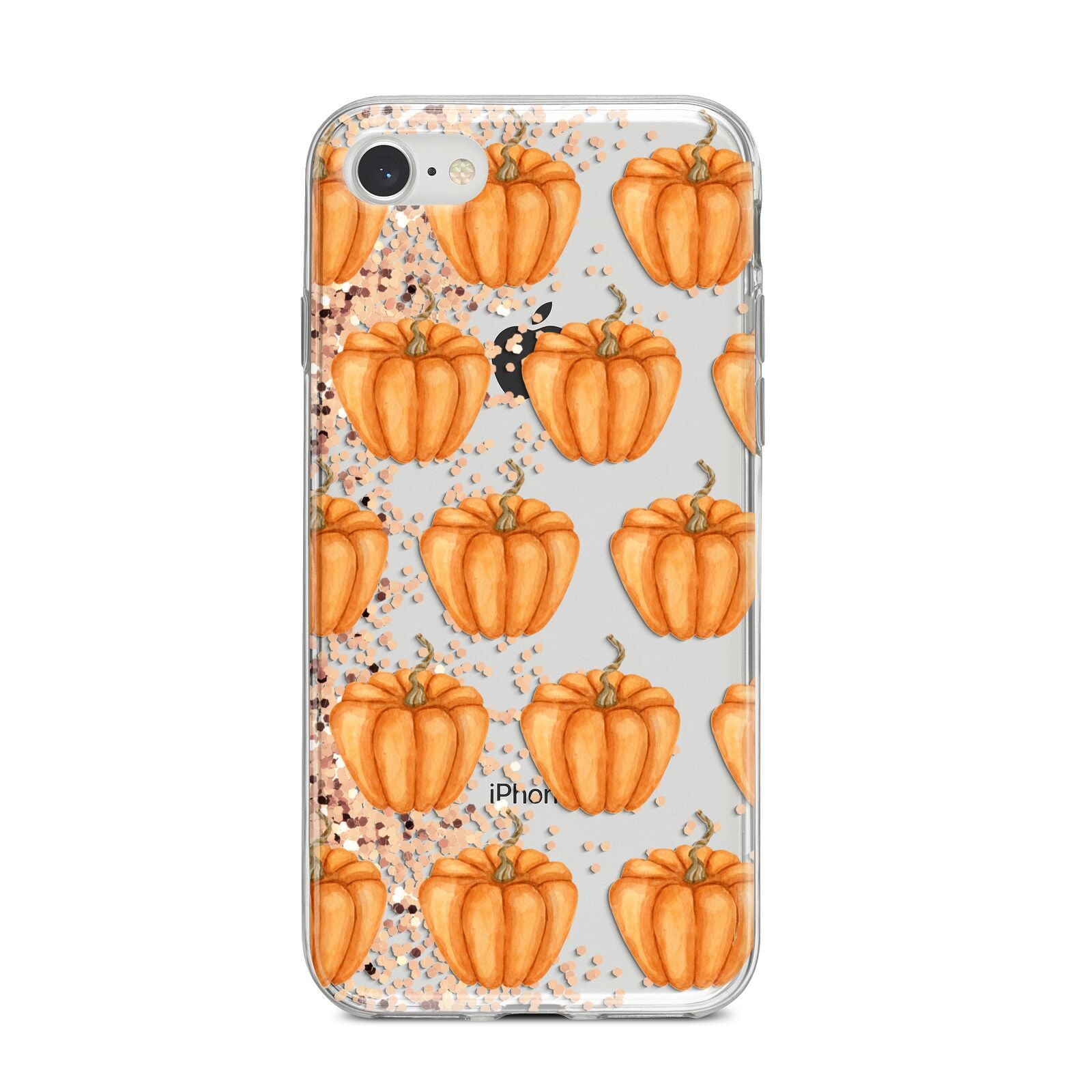 Shimmery Pumpkins iPhone 8 Bumper Case on Silver iPhone