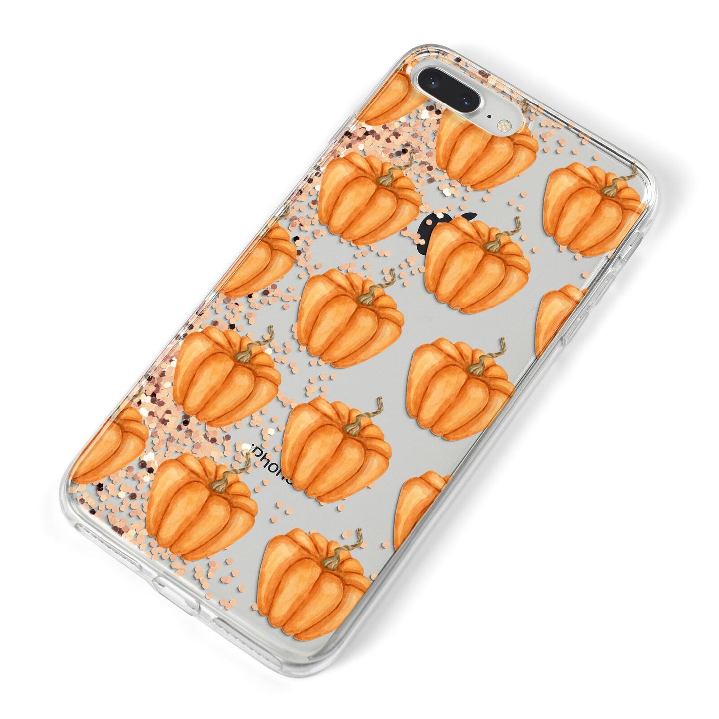 Shimmery Pumpkins iPhone 8 Plus Bumper Case on Silver iPhone Alternative Image