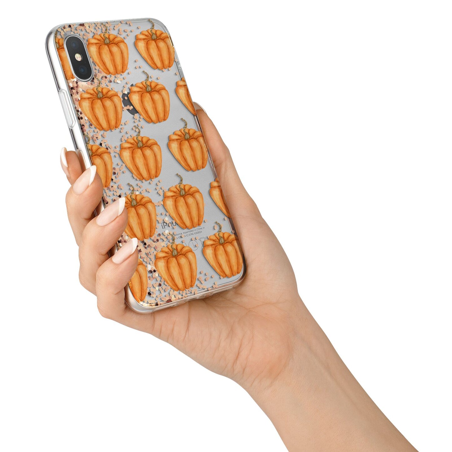 Shimmery Pumpkins iPhone X Bumper Case on Silver iPhone Alternative Image 2