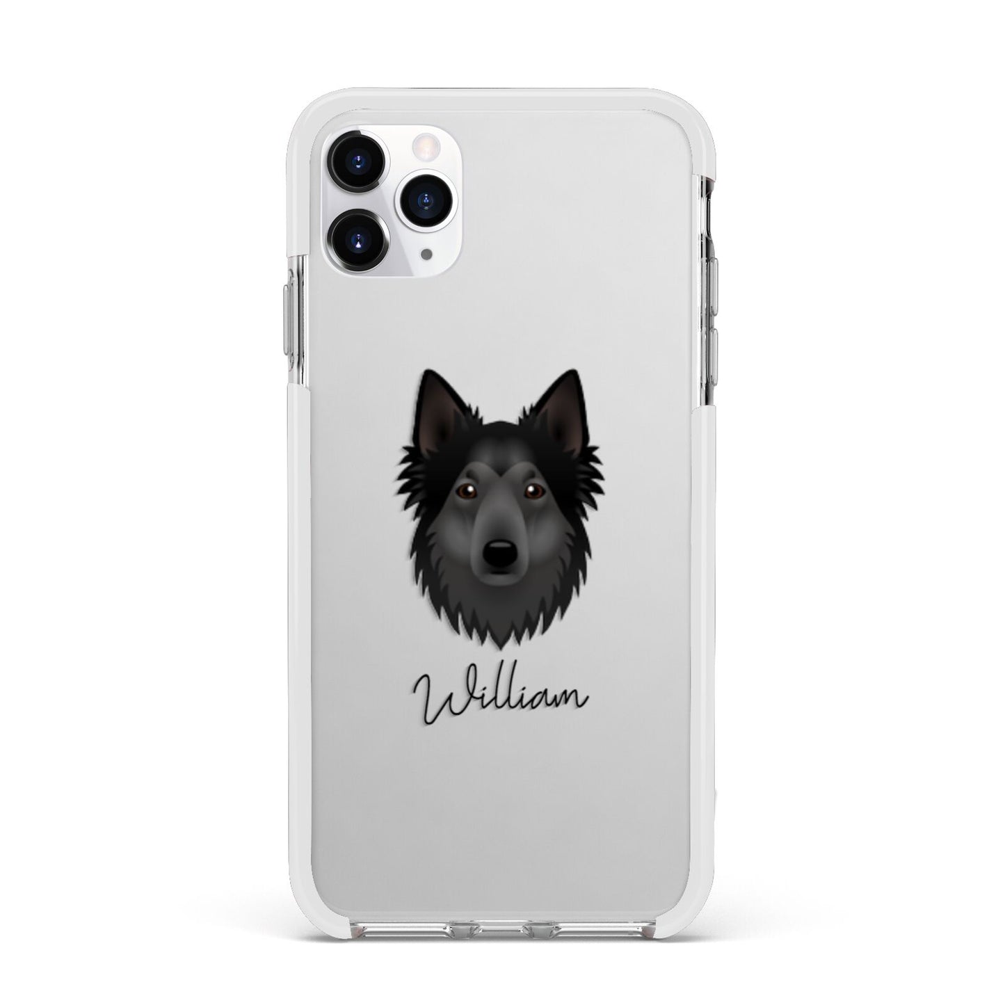 Shollie Personalised Apple iPhone 11 Pro Max in Silver with White Impact Case