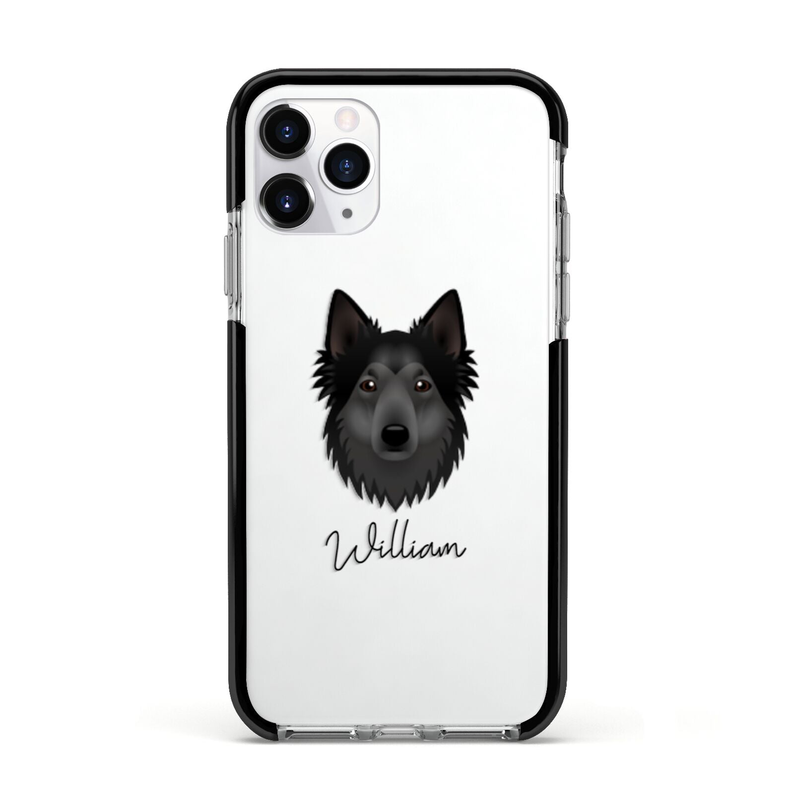 Shollie Personalised Apple iPhone 11 Pro in Silver with Black Impact Case