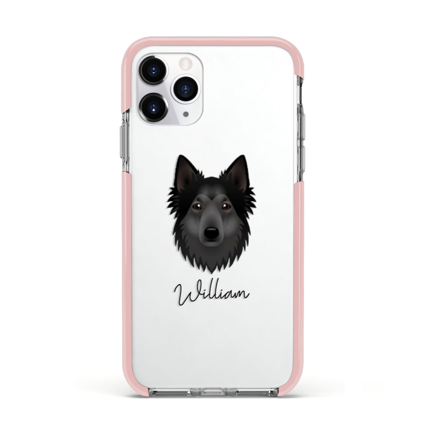 Shollie Personalised Apple iPhone 11 Pro in Silver with Pink Impact Case