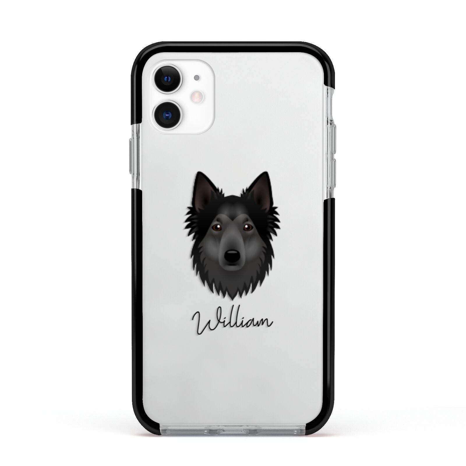 Shollie Personalised Apple iPhone 11 in White with Black Impact Case