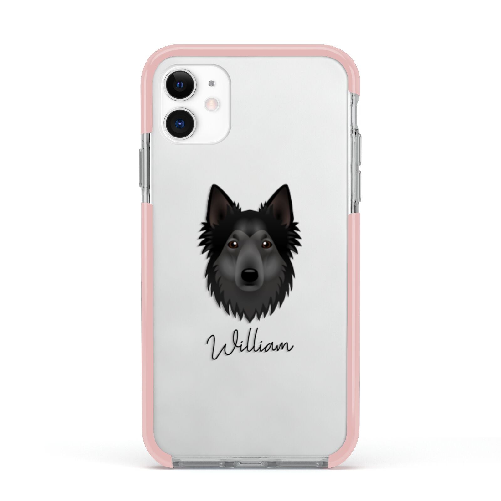 Shollie Personalised Apple iPhone 11 in White with Pink Impact Case