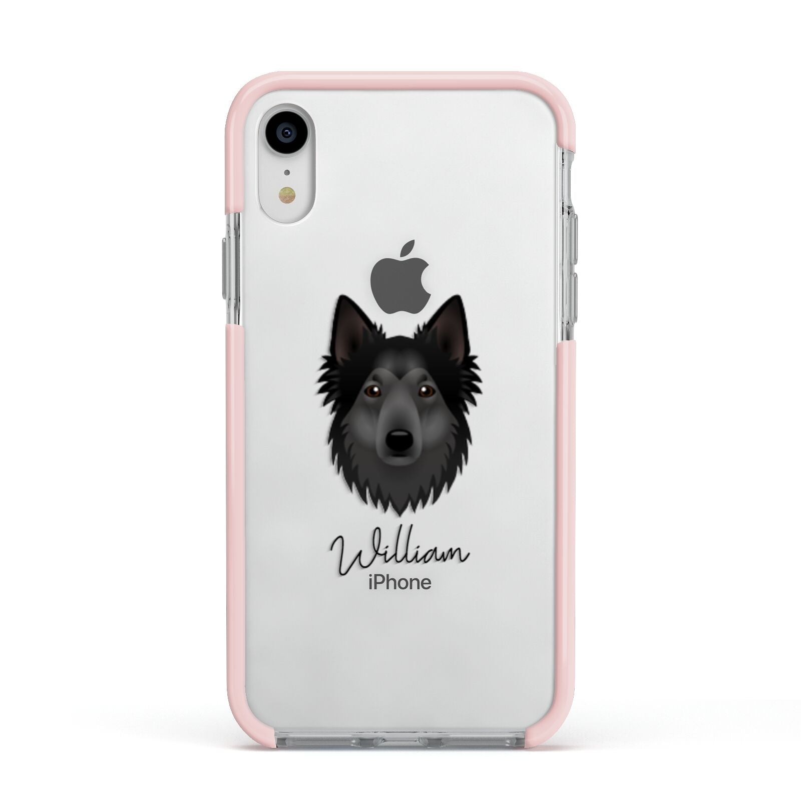 Shollie Personalised Apple iPhone XR Impact Case Pink Edge on Silver Phone