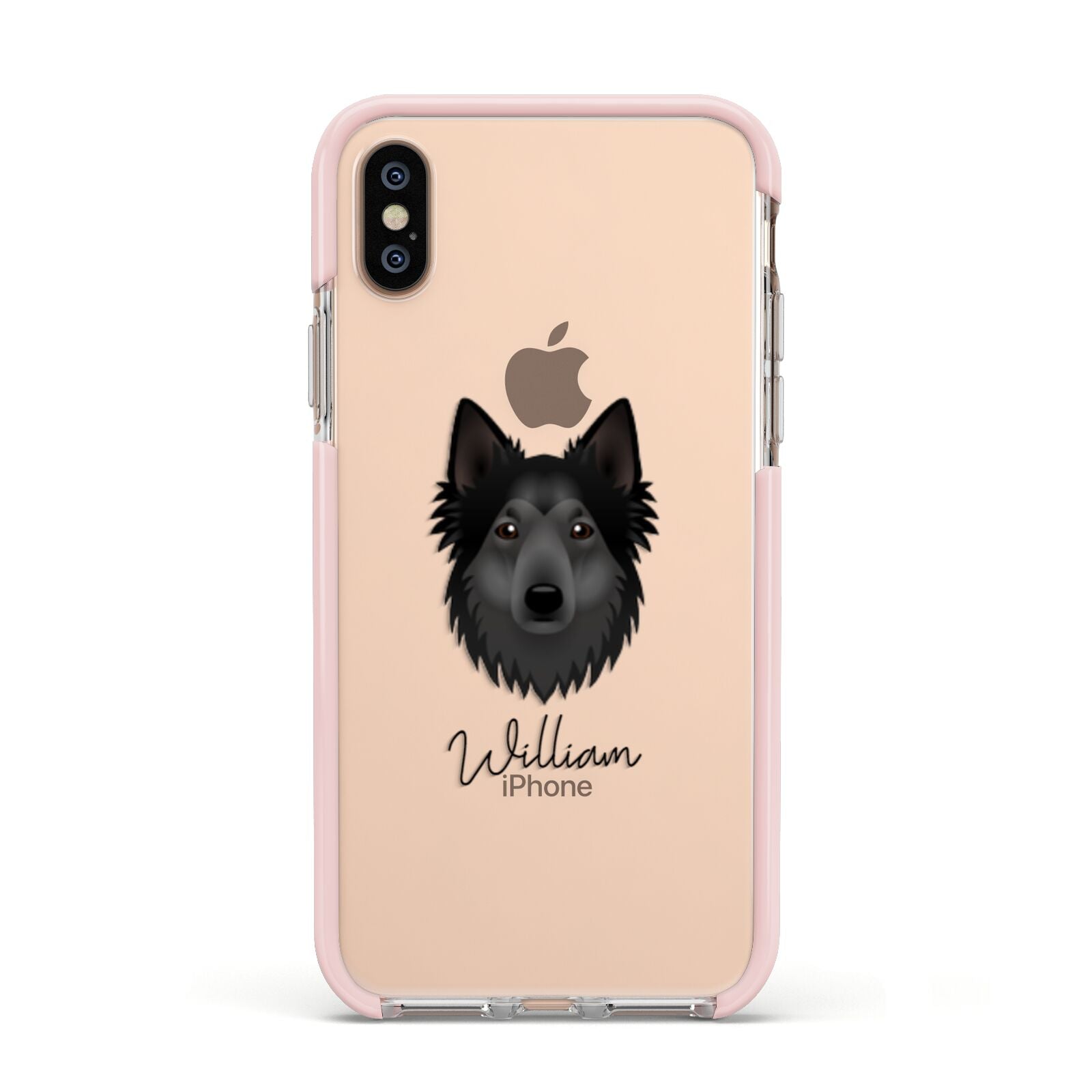 Shollie Personalised Apple iPhone Xs Impact Case Pink Edge on Gold Phone
