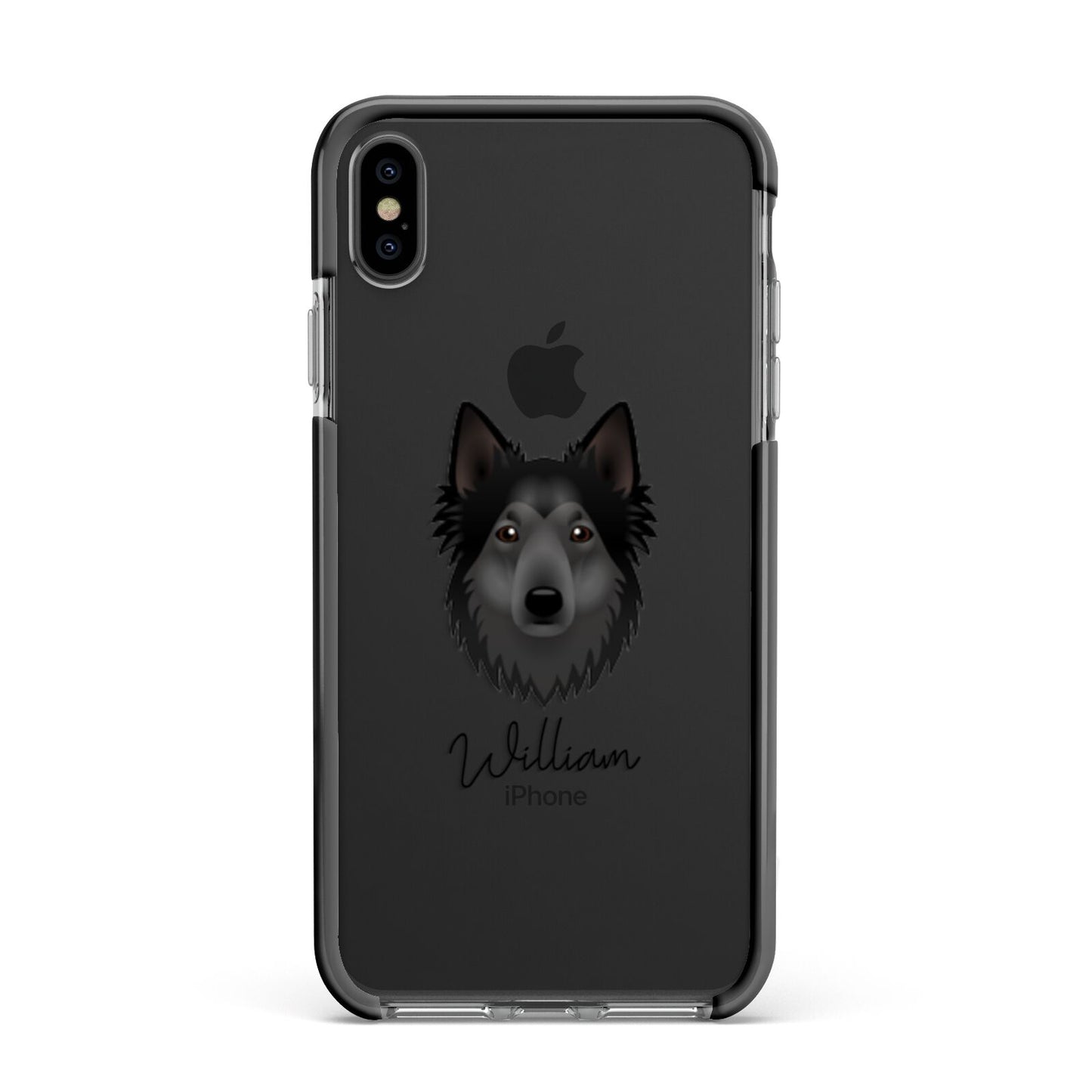 Shollie Personalised Apple iPhone Xs Max Impact Case Black Edge on Black Phone