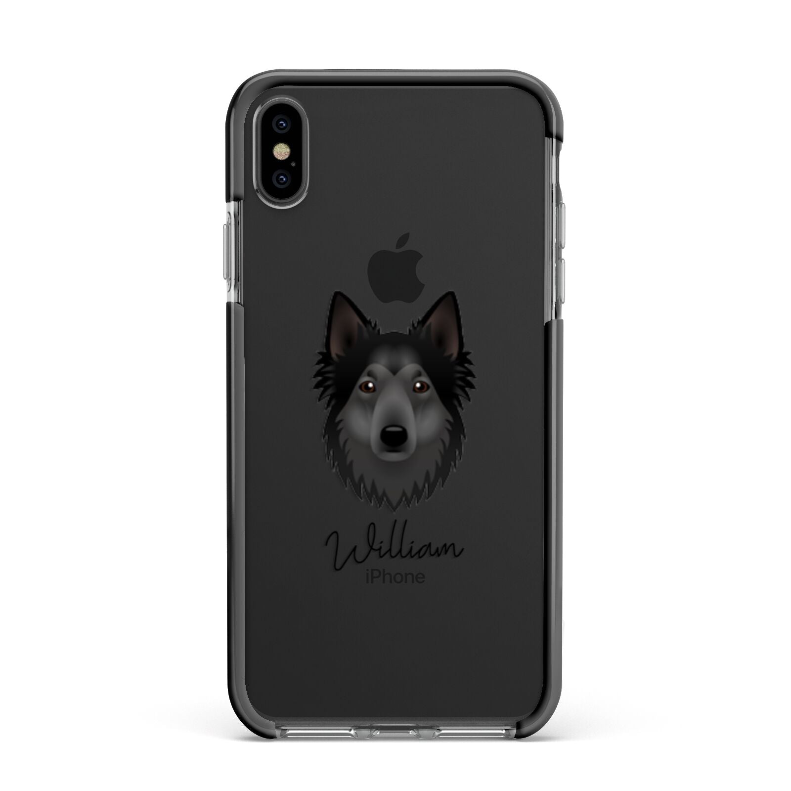 Shollie Personalised Apple iPhone Xs Max Impact Case Black Edge on Black Phone