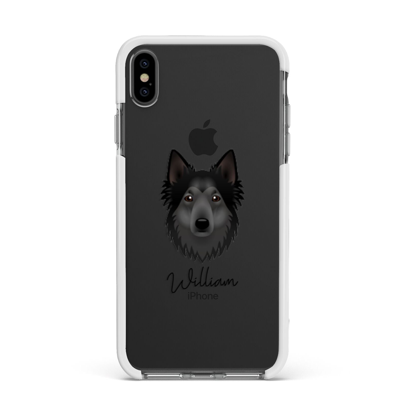Shollie Personalised Apple iPhone Xs Max Impact Case White Edge on Black Phone