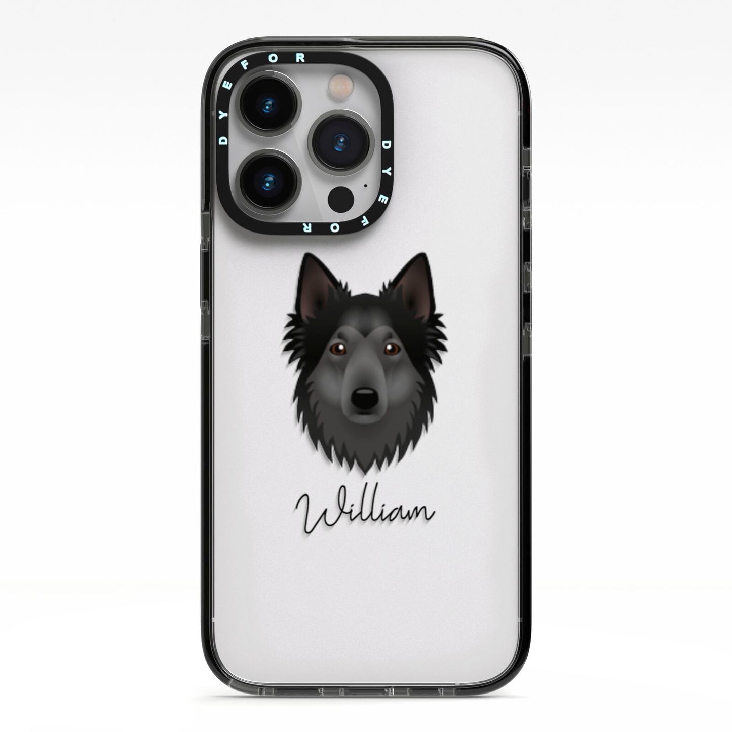 Shollie Personalised iPhone 13 Pro Black Impact Case on Silver phone