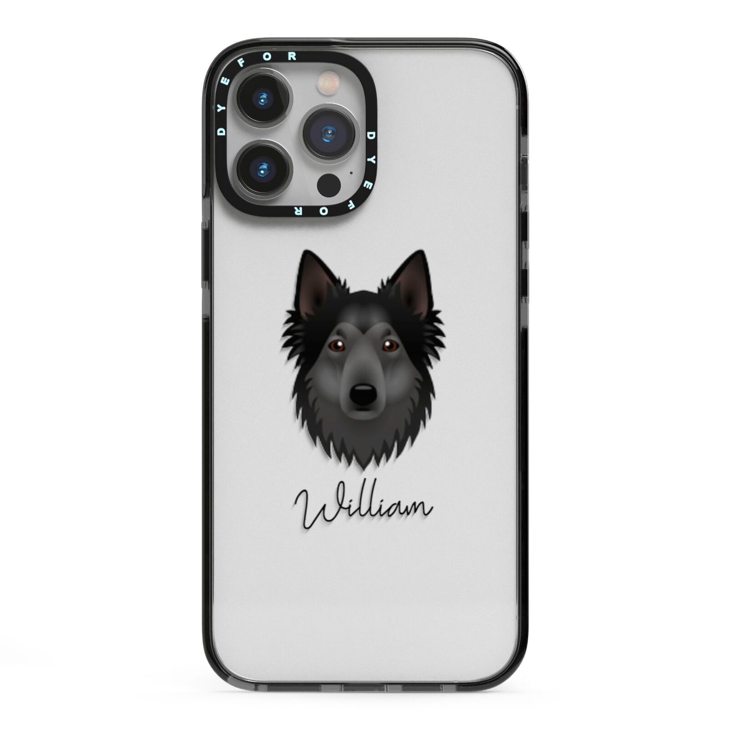 Shollie Personalised iPhone 13 Pro Max Black Impact Case on Silver phone