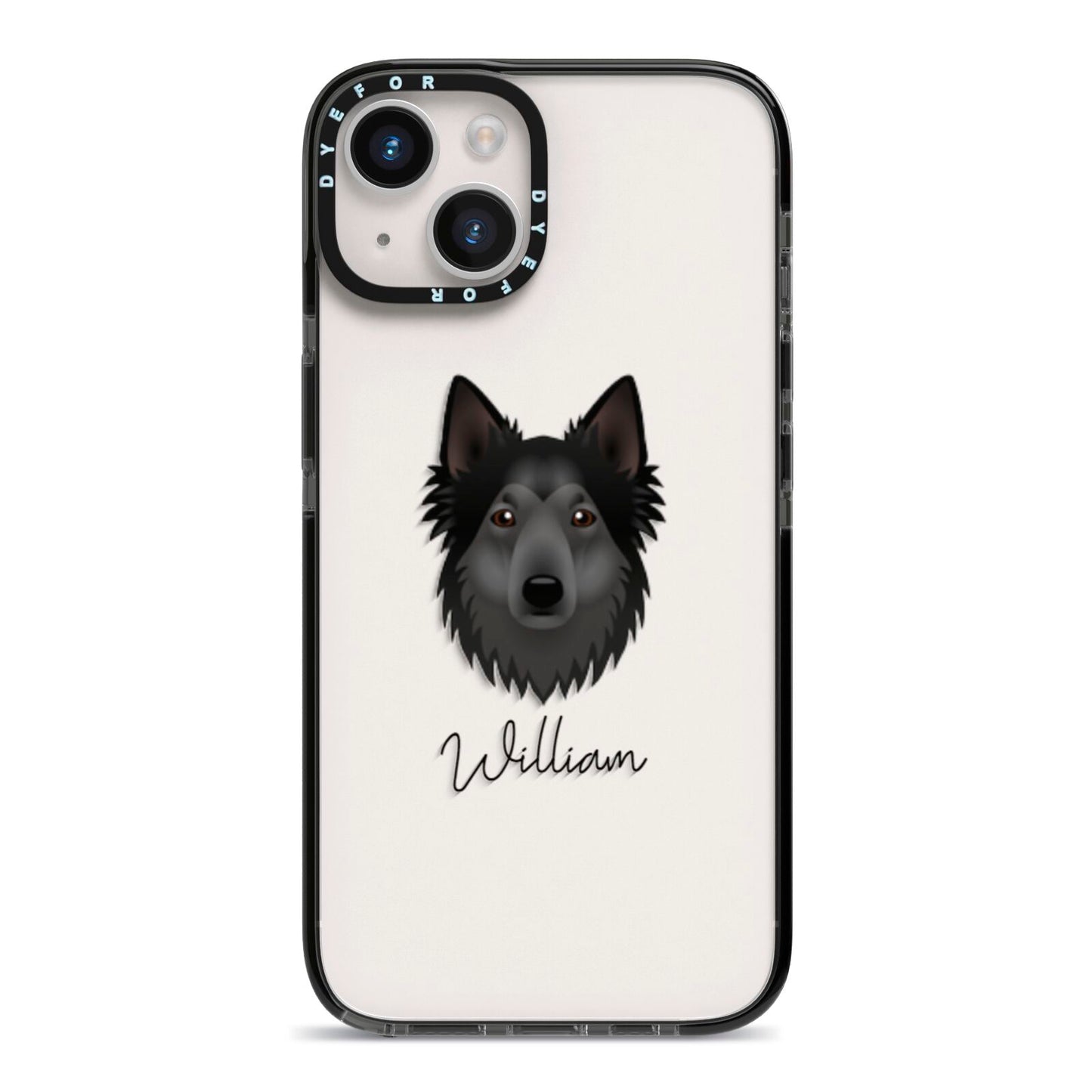 Shollie Personalised iPhone 14 Black Impact Case on Silver phone
