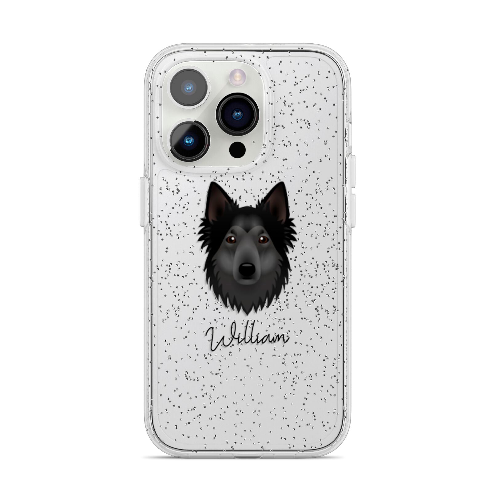 Shollie Personalised iPhone 14 Pro Glitter Tough Case Silver
