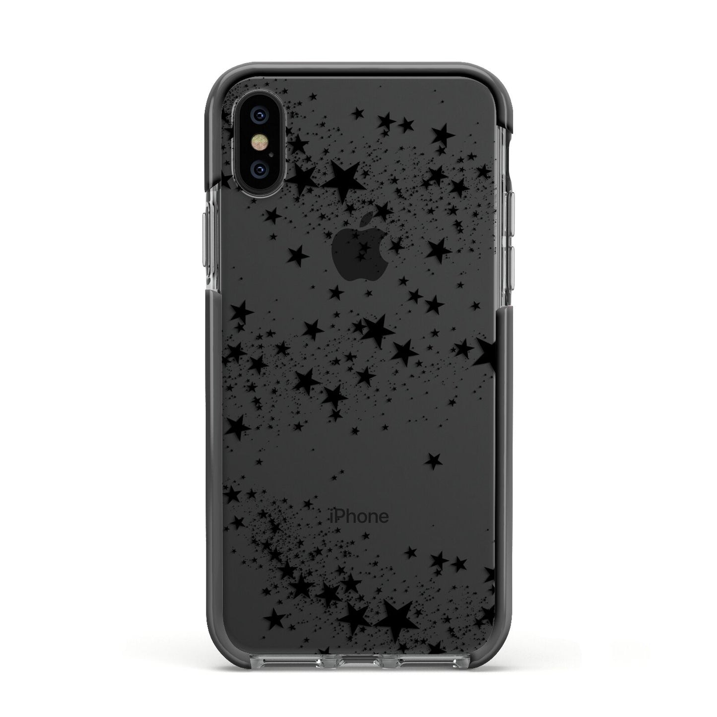 Shooting Stars Apple iPhone Xs Impact Case Black Edge on Black Phone