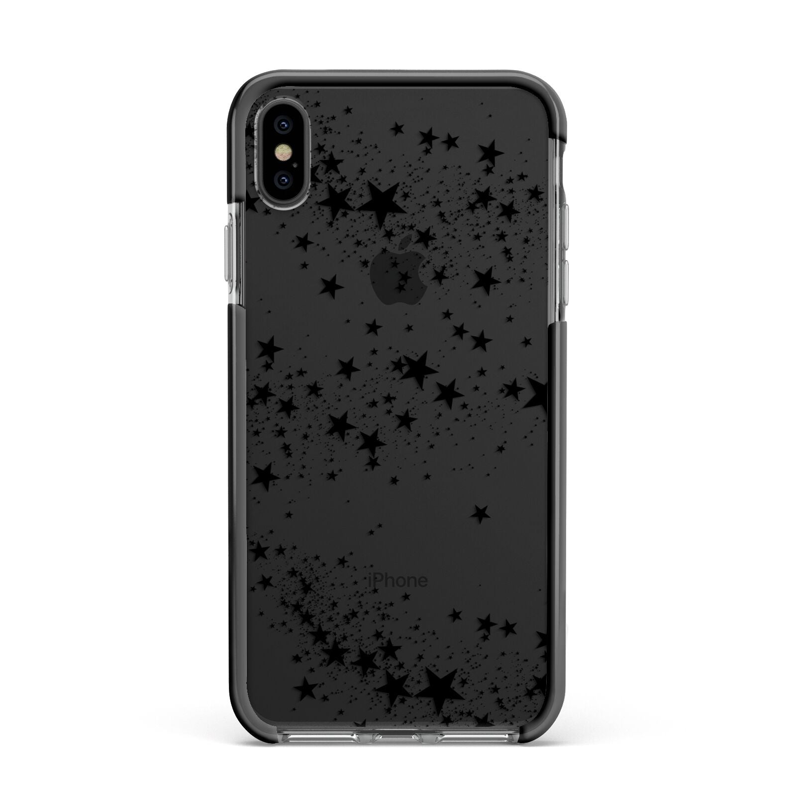 Shooting Stars Apple iPhone Xs Max Impact Case Black Edge on Black Phone