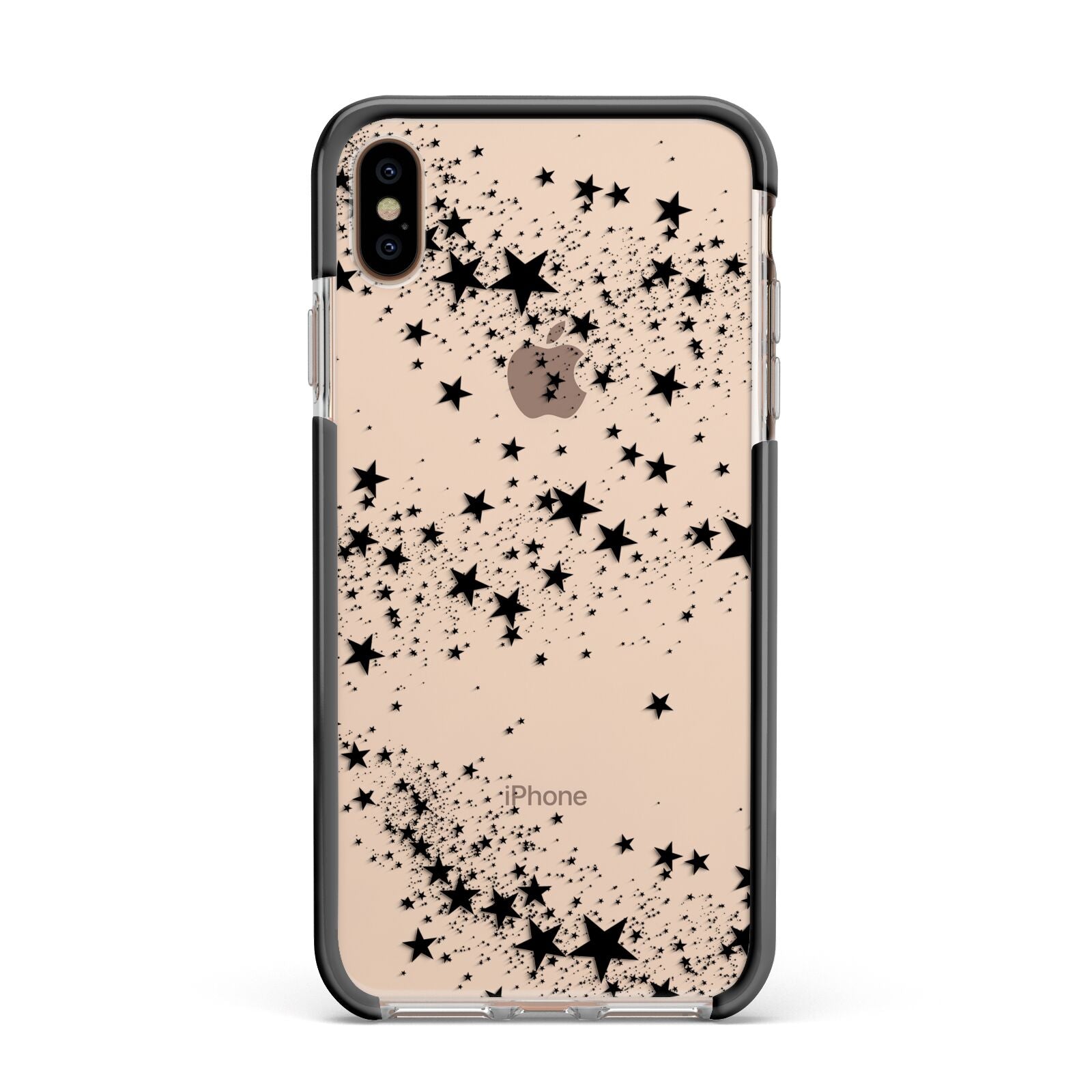 Shooting Stars Apple iPhone Xs Max Impact Case Black Edge on Gold Phone