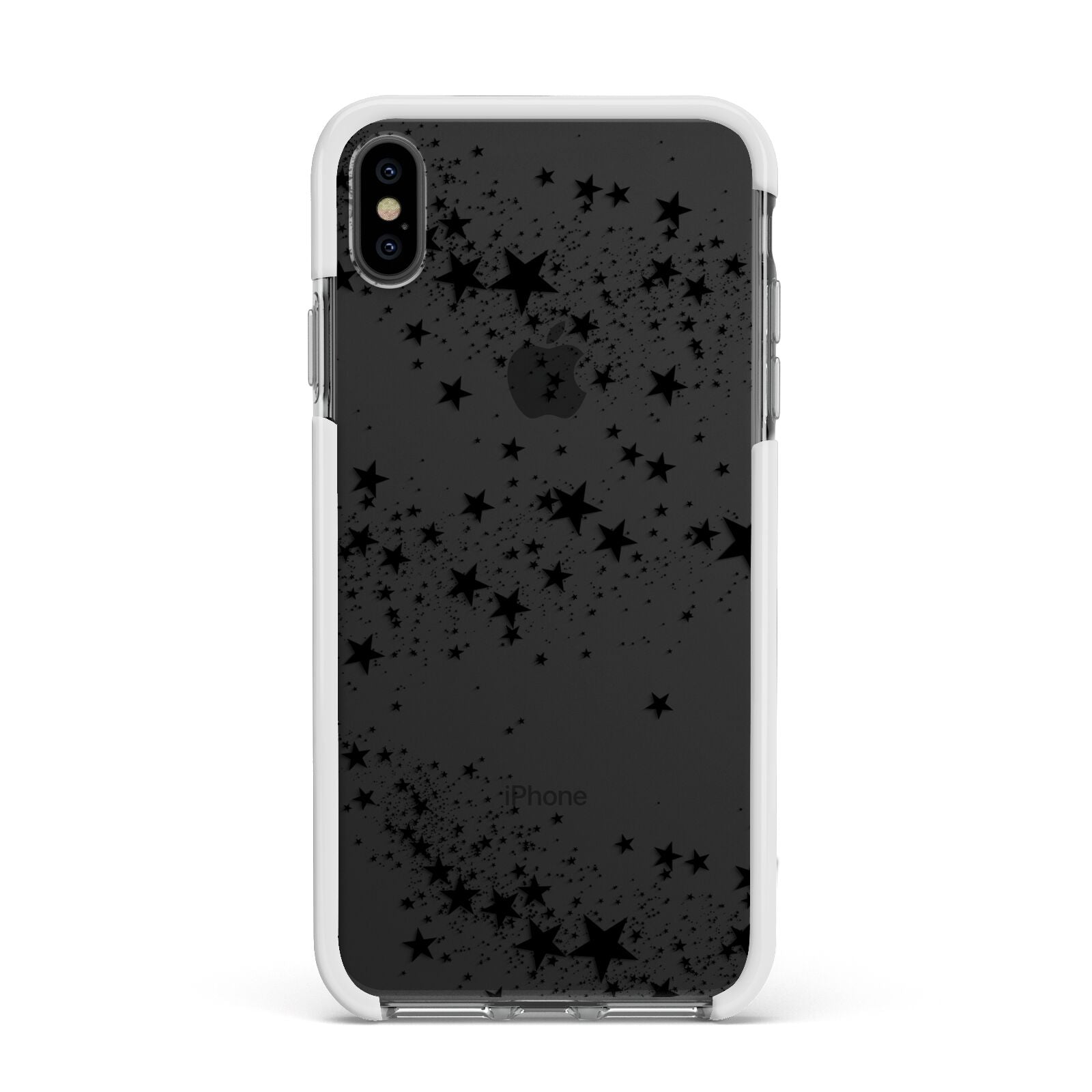 Shooting Stars Apple iPhone Xs Max Impact Case White Edge on Black Phone